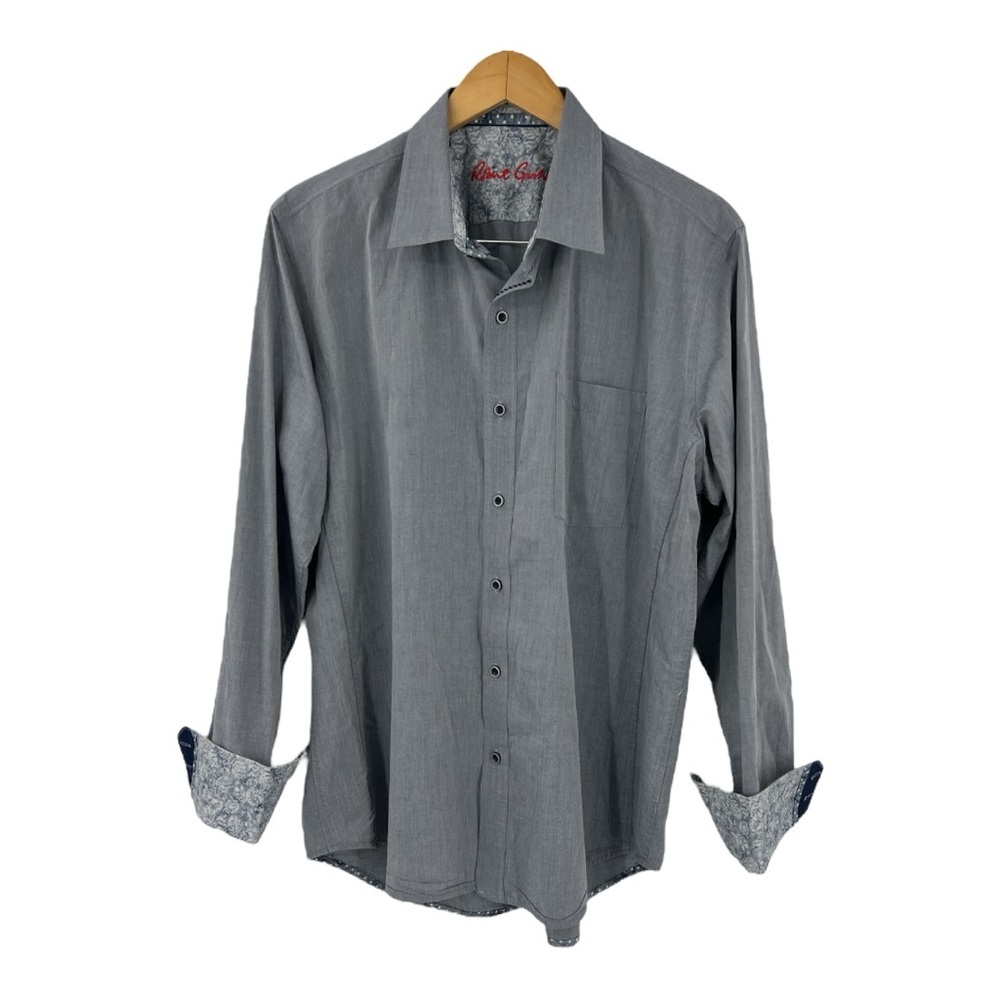 Robert Graham Classic Gray Men's Shirt SZ XL